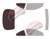 Gabarit vitrage - kit 3/4 arrière - Pontiac Grand Prix (6) Coupé 2 portes (1997 - 2003)
