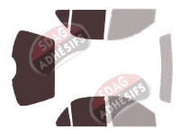 Gabarit vitrage - kit 3/4 arrière - Pontiac Sunfire (1) Berline 4 portes (1995 - 2005)