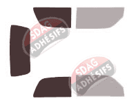 Gabarit vitrage - kit 3/4 arrière - Daihatsu Cuore (5) 3 portes (1997 - 2003)
