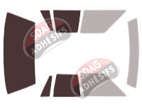 Gabarit vitrage - kit 3/4 arrière - Ford Crown Victoria (2) Berline 4 portes (1979 - 1991)