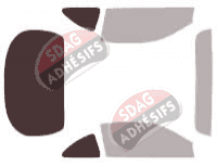 Gabarit vitrage - kit 3/4 arrière - Ford Escort (3) Coupe 2 portes (1997 - 2000)