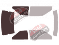 Gabarit vitrage - kit 3/4 arrière - Ford Escort (2) Coupe 2 portes (1991 - 1996)