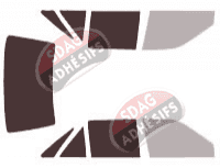 Gabarit vitrage - kit 3/4 arrière - Ford Escort (2) Berline 4 portes (1991 - 1996)