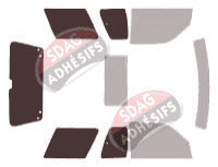 Gabarit vitrage - kit 3/4 arrière - Ford Explorer (1) Sport 3 portes (1991 - 1996)