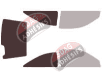 Gabarit vitrage - kit 3/4 arrière - Ford Festiva 3 portes (1994 - 2003)