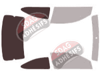 Gabarit vitrage - kit 3/4 arrière - Ford Focus (2) Coupe 2 portes (2008 - 2011)