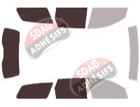 Gabarit vitrage - kit 3/4 arrière - Ford Focus (1) Wagon Break 5 portes (2000 - 2007)