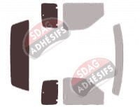 Gabarit vitrage - kit 3/4 arrière - Ford F-Series (10) Extended Cab Pick-up 2 portes (1997 - 2003)