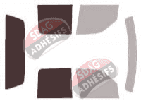 Gabarit vitrage - kit 3/4 arrière - Ford F-Series (10) Super Cab Pick-up 4 portes (1997 - 2003)