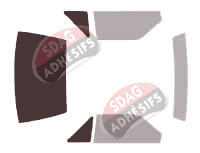 Gabarit vitrage - kit 3/4 arrière - Ford Mustang (3) Coupe 3 portes (1979 - 1993)