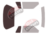 Gabarit vitrage - kit 3/4 arrière - Ford Mustang (3) Coupe 2 portes (1979 - 1993)