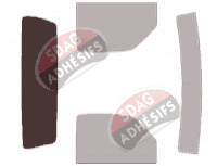 Gabarit vitrage - kit 3/4 arrière - Ford Ranger (1) Simple Cab Pick-up 2 portes (1998 - 2009)