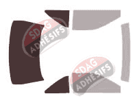 Gabarit vitrage - kit 3/4 arrière - Ford Thunderbird (10) Coupé 2 portes (1989 - 1997)