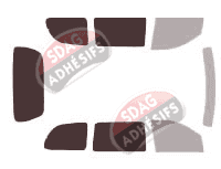 Gabarit vitrage - kit 3/4 arrière - Ford Windstar 4 portes (1995 - 1998)