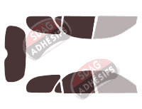 Gabarit vitrage - kit 3/4 arrière - Hyundai Elantra (2) Break 5 portes (1996 - 2002)