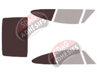 Gabarit vitrage - kit 3/4 arrière - Porsche 911 (4) Coupe 2 portes (1994 - 1997)