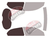 Gabarit vitrage - kit 3/4 arrière - Alfa Romeo 147 (1) 3 portes (2005 - 2010)