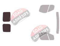 Gabarit vitrage - kit 3/4 arrière - Opel Vivaro (A) Court/long Utilitaire 5 portes (2002 - 2015) Gabarit vitrage - kit 3/4 arrière - Opel Vivaro (A) Court/long Utilitaire 5 portes (2002 - 2015)