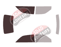 Gabarit vitrage - kit 3/4 arrière - Holden Astra (3) 3 portes (1995 - 1998)