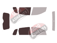 Gabarit vitrage - kit 3/4 arrière - Ford Fiesta (5) 5 portes (2002 - 2008)