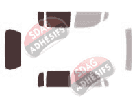 Gabarit vitrage - kit 3/4 arrière - Holden Agila A 5 portes (2000 - 2008)