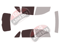 Gabarit vitrage - kit 3/4 arrière - Ford Focus (1) 5 portes (1998 - 2004)