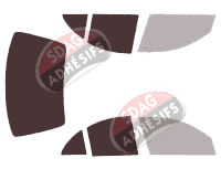 Gabarit vitrage - kit 3/4 arrière - Nissan Almera (2) Berline 4 portes (2000 - 2009)