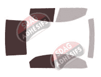 Gabarit vitrage - kit 3/4 arrière - Kia Cerato (2) Berline 4 portes (2009 - 2013)
