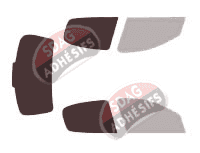 Gabarit vitrage - kit 3/4 arrière - Peugeot 206 (1) Berline 4 portes (2006 - 2018)