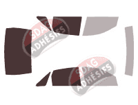Gabarit vitrage - kit 3/4 arrière - Ford Focus (1) Berline 4 portes (1998 - 2004)