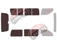 Gabarit vitrage - kit 3/4 arrière - Toyota Hiace (4) 4 portes (1995 - 2006)
