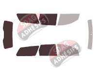 Gabarit vitrage - kit 3/4 arrière - Ford Focus (1) Break 5 portes (1998 - 2004)