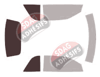 Gabarit vitrage - kit 3/4 arrière - Chrysler Stratus Cabriolet 2 portes (1995 - 2001)