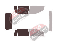 Gabarit vitrage - kit 3/4 arrière - Daihatsu Sirion 5 portes (2003 - 2012)