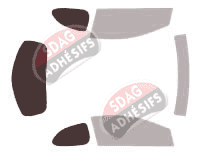 Gabarit vitrage - kit 3/4 arrière - Mazda Demio (3) 3 portes (2008 - 2015)