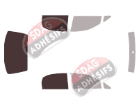 Gabarit vitrage - kit 3/4 arrière - Suzuki Liana Berline 4 portes (2001 - 2007)