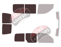 Gabarit vitrage - kit 3/4 arrière - Citroën Berlingo (1) 5 portes (1996 - 2008) Gabarit vitrage - kit 3/4 arrière - Citroën Berlingo (1) 5 portes (1996 - 2008)