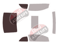 Gabarit vitrage - kit 3/4 arrière - Kia Forte (1) Koup Coupe 3 portes (2009 - 2014)