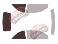 Gabarit vitrage - kit 3/4 arrière - Mercedes-Benz CLK (1) Cabriolet 2 portes (1997 - 2003)