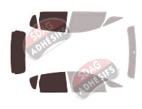 Gabarit vitrage - kit 3/4 arrière - Mitsubishi Colt (6) Phase 2 5 portes (2009 - 2012)