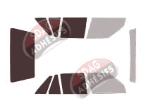 Gabarit vitrage - kit 3/4 arrière - Opel Corsa (A) 5 portes (1983 - 1993)
