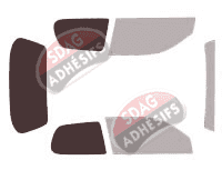 Gabarit vitrage - kit 3/4 arrière - Honda Logo 3 portes (1996 - 2004)