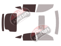 Gabarit vitrage - kit 3/4 arrière - Honda Accord (8) Crosstour 5 portes (2010 - 2018)
