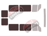 Gabarit vitrage - kit 3/4 arrière - Citroën Jumper (1) 4 portes (1994 - 2006)