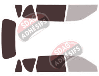 Gabarit vitrage - kit 3/4 arrière - Kia Carens (1) 5 portes (1996 - 2002) Gabarit vitrage - kit 3/4 arrière - Kia Carens (1) 5 portes (1996 - 2002)