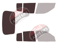 Gabarit vitrage - kit 3/4 arrière - Renault Thalia Berline 4 portes (1999 - 2008)