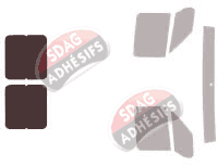 Gabarit vitrage - kit 3/4 arrière - Citroën Jumper (1) Utilitaire 4 portes (1994 - 2006)