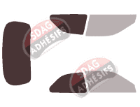 Gabarit vitrage - kit 3/4 arrière - Honda Civic (6) 3 portes (1996 - 2001) Gabarit vitrage - kit 3/4 arrière - Honda Civic (6) 3 portes (1996 - 2001)