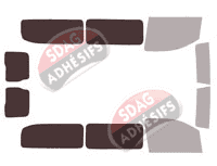 Gabarit vitrage - kit 3/4 arrière - Opel Vivaro (C) Long 5/6 portes (depuis 2019) Gabarit vitrage - kit 3/4 arrière - Opel Vivaro (C) Long 5/6 portes (depuis 2019)
