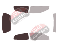 Gabarit vitrage - kit 3/4 arrière - Honda Civic (7) 3 portes (2001 - 2007) Gabarit vitrage - kit 3/4 arrière - Honda Civic (7) 3 portes (2001 - 2007)